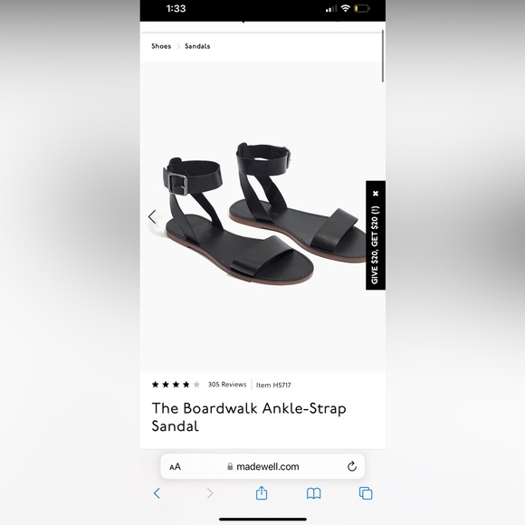 Madewell The Boardwalk Ankle Strap Sandal - neutral brown color size 8 like new! - Picture 1 of 6